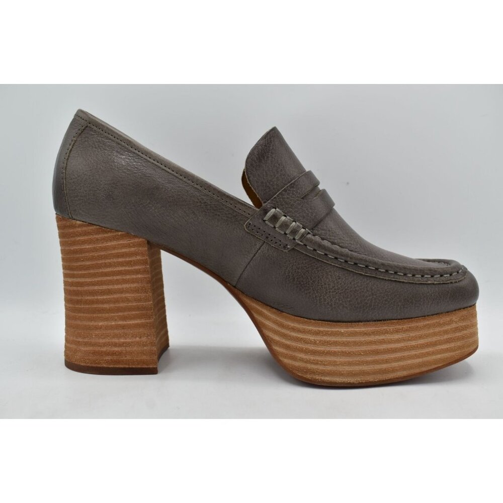 KorkEase Womens Size 10 Barbara Platform Grey Penny Loafer Pump Shoes - Picture 6 of 13